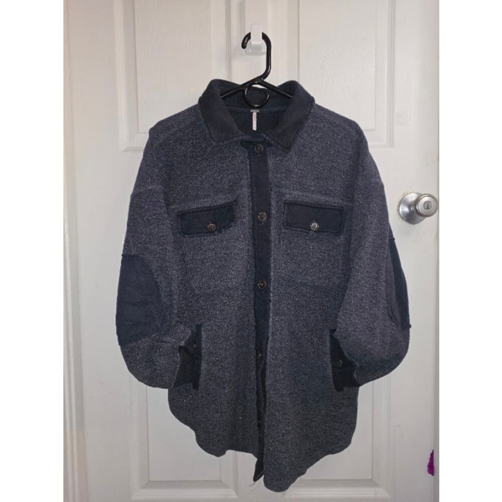 FREE PEOPLE Ruby Jacket Women SM Gray Fleece Oversized Shacket SOLD OUT